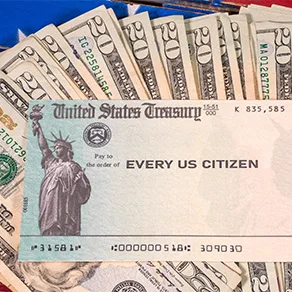 a photo of a United States Treasury check