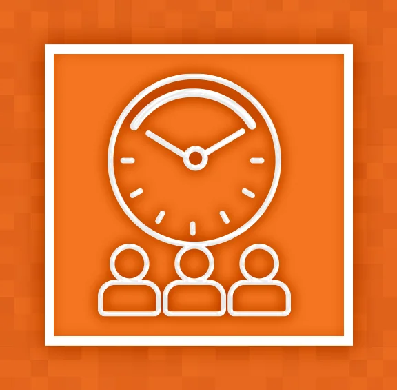 Half Day Training Graphic in Orange and white