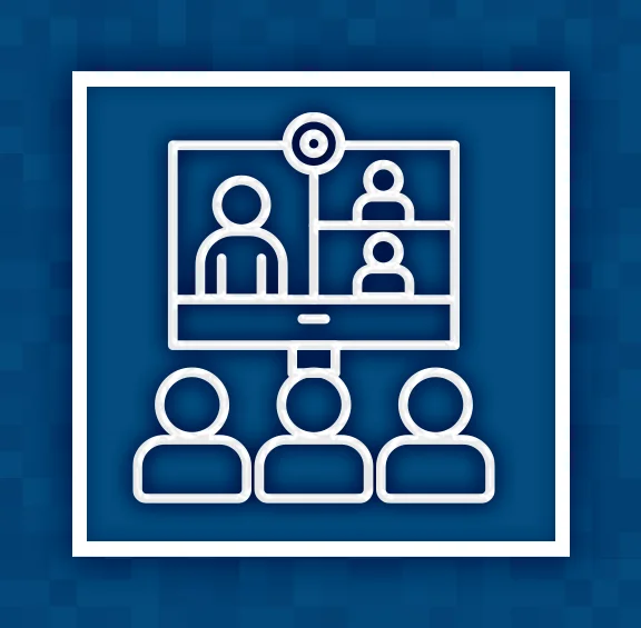 Webinar Graphic in Blue and white
